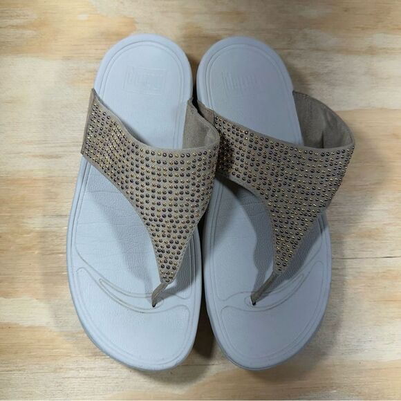 Fitflop Lulu Crystal Embellished Comfort Sandals Women’s Size 8 - Picture 2 of 7